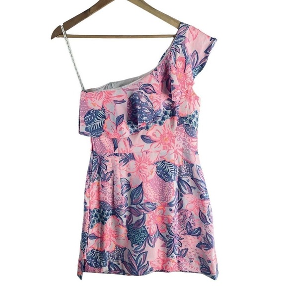 Lilly Pulitzer Kipton Romper Womens Size 4 Pink Isle Snappy Turtle NWT $218 - Picture 12 of 13